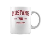 Mustang Oklahoma Ok Vintage Sports Red Print T S Tassen