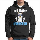 Ich Hasse Menschen Alpaca And Lama With Middle Finger S Hoodie