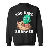 100 Tage Schärfer Kaktus 100 Tage Schärfer 100 Schultag Sweatshirt