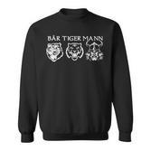 Bear Tiger Man Beard Carrier Slogan Sweatshirt