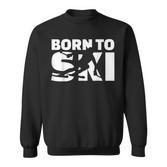 Born to Ski Schwarz Sweatshirt, Pistenmotiv für Skifahrer