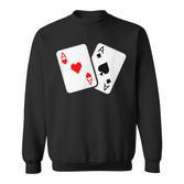 Card Game Spades And Heart As Cards For Skat And Poker Sweatshirt
