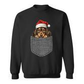 Dachshund Pocket Dog Christmas Black Sweatshirt