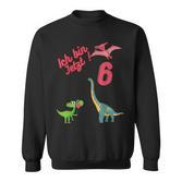 Dinosaurier Kinder Geburtstagsshirt 'Ich bin jetzt 6 Jahre alt' Sweatshirt