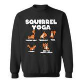 Eichhörnchen Yoga Lustiges Pose Illustration Schwarz Sweatshirt