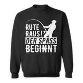 Fishing Rod Raus Der Spass Beginns Angel Fishing Sweatshirt
