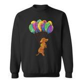 Fliegender Hund und Bunte Ballons Unisex Sweatshirt für Damen und Herren