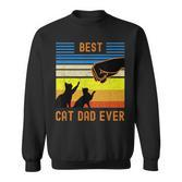 Best Cat Dad Ever Vintage Retro Cat Fist Bump Sweatshirt