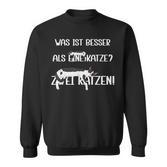 Was Ist Besser Als Eine Katze Zwei Katzen German Sweatshirt