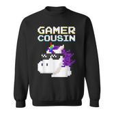 Gamer Cousin Einhorn Pixel Geschenk Multiplayer Nerd Geek Sweatshirt