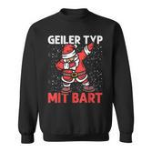 Geiler Typ Mit Beard Christmas Men's Black Sweatshirt