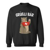 Grüßli Bear  Swiss Grüezi Grizzly Bear Sweatshirt