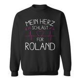 My Heart Beats Fur Roland I Love Roland Sweatshirt