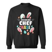 Ich Bin Der Chef Rabbit Easter Bunny Family Partner Sweatshirt