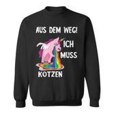 Kotz Unicorn Ich Muss Kotzen Party Unicorn Puke Sweatshirt
