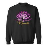 Lotusblüte Namaste Schwarzes Sweatshirt, Entspannendes Yoga-Motiv Tee