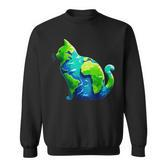 Lustiger Tag Der Erde 2024 Katzenliebhaber Süße Katze Earth Day Sweatshirt