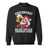 Men's Ich Bin Nur Zum Trinken Hier Christmas Black Sweatshirt