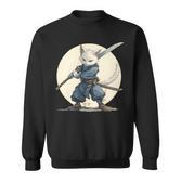 Ninja Katze Mit Großem Schwert Sweatshirt
