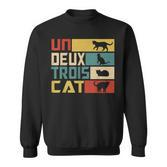 Un Deux Trois Cat French Word Game Cat Sweatshirt