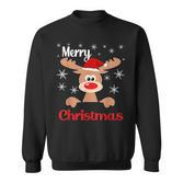 Weihnachts Rentier Weihnachtsmütze Merry Christmas Sweatshirt