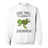 Coole Jungs Lieben Schildkröten Geschenk Sweatshirt