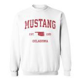 Mustang Oklahoma Ok Vintage Sports Red Print T S Sweatshirt
