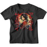 Coole Samurai-Damen Kriegerin Japanische Ninja Damen Kawaii Kinder Tshirt
