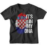Croatia Hrvatska Flag Home Roots Fingerprint Dna Kinder Tshirt