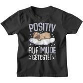 Pug Positiv Auf Müde Testet Kinder Tshirt