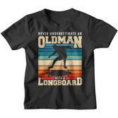 Retro Longboarder Longboard Kinder Tshirt
