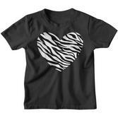 Zebra Fur Animal Skin Heart Print Waves Pattern Kinder Tshirt