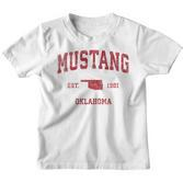 Mustang Oklahoma Ok Vintage Sports Red Print T S Kinder Tshirt
