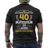With 40 Mann Frau Endlich 40Th Birthday German Language S T-Shirt mit Rückendruck