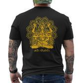 Adi Shakti Herren Kurzärmliges Herren-T-Kurzärmliges Herren-T-Shirt, Spirituelles Yoga Motiv Gold auf Schwarz
