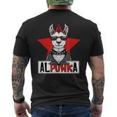 Alpunka Punk Alpaca Lama Punk Rock Rocker Anarchy T-Shirt mit Rückendruck