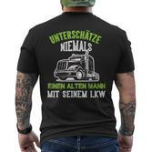 Alter Trucker Mann & Sein LKW Schwarz Kurzärmliges Herren-T-Kurzärmliges Herren-T-Shirt, Trucker-Leben Motiv