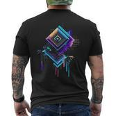 Art Graphic Abstraktes Polygon Architektur Motiv T-Shirt mit Rückendruck