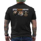 Bärtigermann Bear Tiger Mann Viking Fan Word Game T-Shirt mit Rückendruck