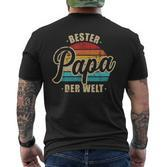 Bester Papa Vater Der Welt Vintage Retro Father's Day S T-Shirt mit Rückendruck