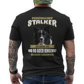 Border Collie With Border Collie Dog Motif T-Shirt mit Rückendruck
