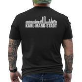 Chemnitz Karl-Marx City Skyline Nischel Idea T-Shirt mit Rückendruck