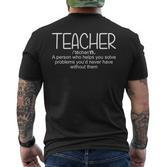 Definition Lehrer Schüler T-Shirt mit Rückendruck