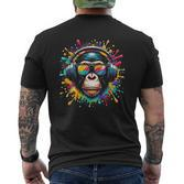 Dj Affen Monkey Mit Kopfhörer Und Sonnenbrille Herren Damen T-Shirt mit Rückendruck