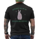 Eigentlich Sind Alle Meine Systeme Nervös Bunny Rabbit T-Shirt mit Rückendruck