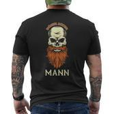 Evil Old Man Skull Viking Skull Dad Grandpa T-Shirt mit Rückendruck