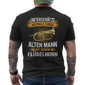 Flugelhorn Alter Mann Flugelhornist Instrument T-Shirt mit Rückendruck
