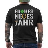 Frohes Neues Jahr Schwarzes Kurzärmliges Herren-T-Kurzärmliges Herren-T-Shirt mit Glückssymbolen