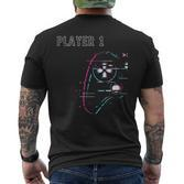 Gamer Team Player 1 Player 2 Gamer Team T-Shirt mit Rückendruck