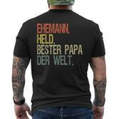 Held Beste Papa Der Welt Help S T-Shirt mit Rückendruck